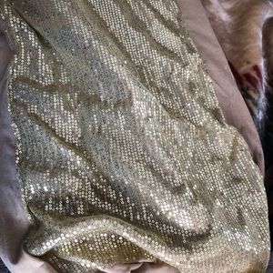 Gold sequences in wrap scarf With Tags on